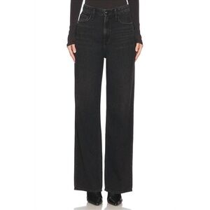 Rag & Bone Featherweight Logan Wide-Leg Jeans Jet Black 26